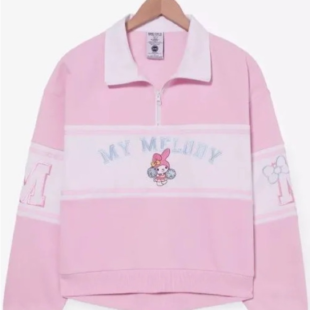 Sanrio My Melody Panel Women's Quarter Zip Crewneck NWT (LARGE)